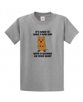 It's Hard To Have A Bad Day With a Quokka On Your Hoodie Cute Classic Unisex Kids and Adults T-Shirt